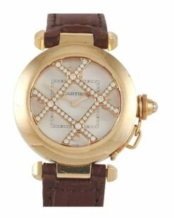Heritage Cartier Cartier Women's Cartier Pasha De Cartier 18K Yellow Gold Diamond Grille Watch 2399 Diamond Watch Watches