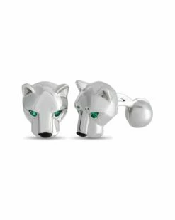 Heritage Cartier Cartier 18K Gemstone Panthere Cufflinks Women Pins