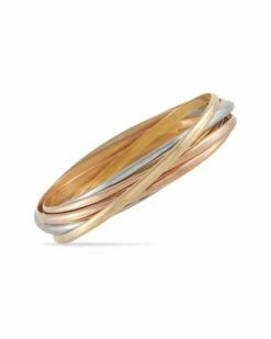 Heritage Cartier Cartier 18K Rose Gold Trinity Bangle Bracelet Women Bracelets