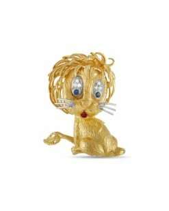 Heritage Cartier Cartier 18K Sapphire Cat Brooch Women Pins