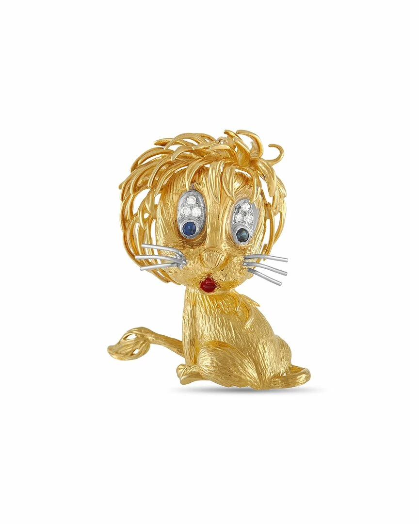 Heritage Cartier Cartier 18K Sapphire Cat Brooch Women Pins