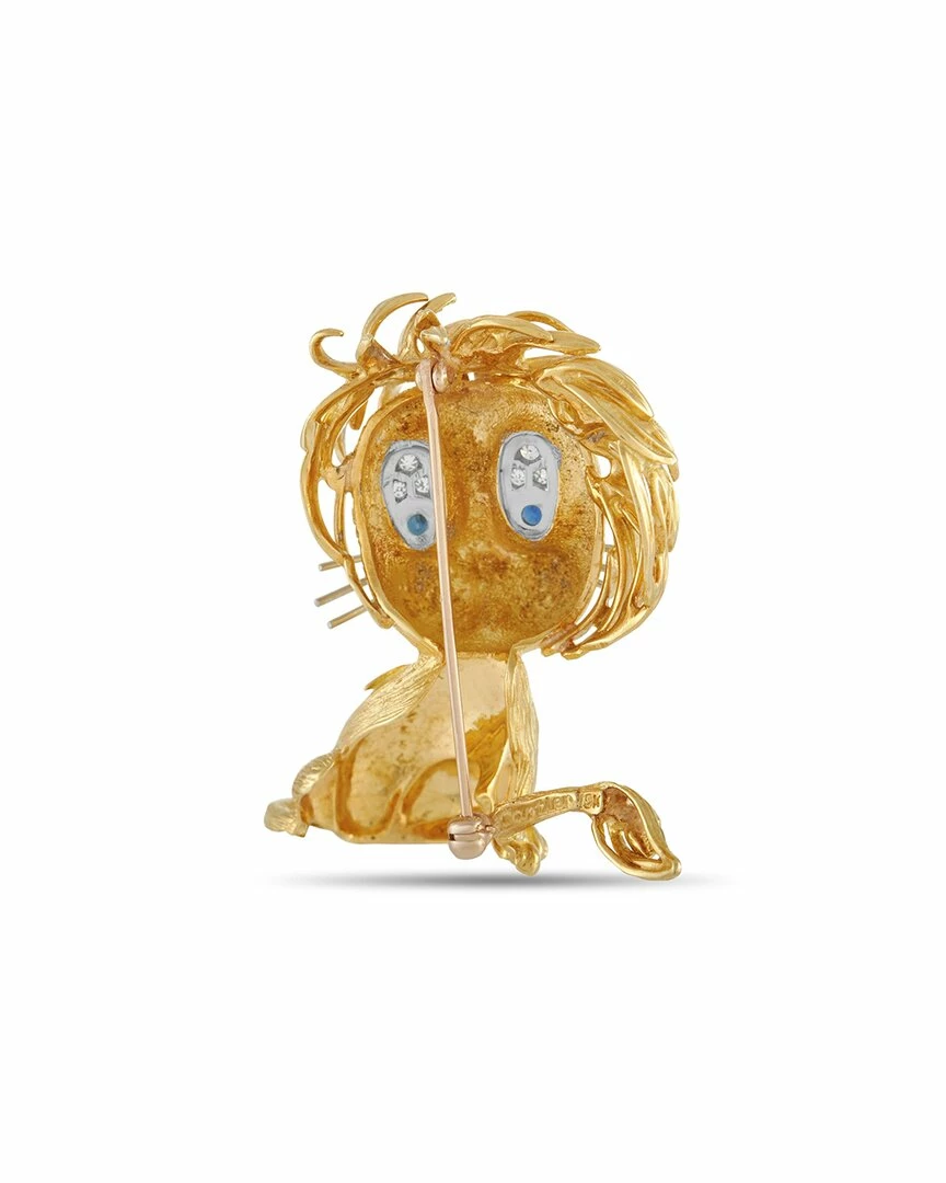 Heritage Cartier Cartier 18K Sapphire Cat Brooch Women Pins - Image 2