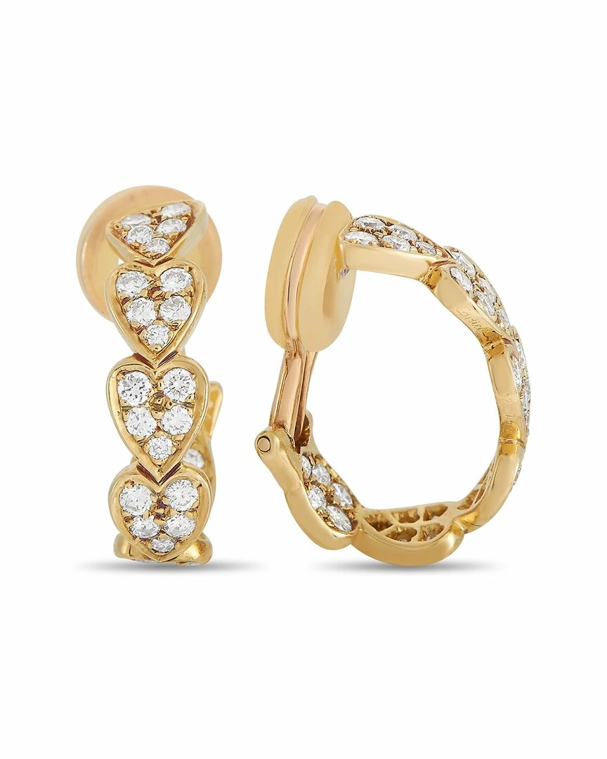 Heritage Cartier Cartier 18K 1.35 Ct. Tw. Diamond Heart Shaped Hoops Women Earrings - Image 2