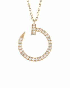 Heritage Cartier Cartier 18K 0.25 Ct. Tw. Diamond Juste Un Clou Pendant Necklace Women Necklaces