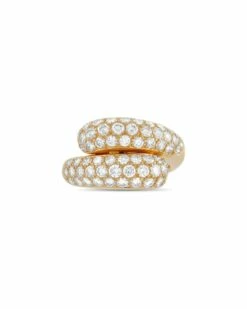 Heritage Cartier Cartier 18K 1.50 Ct. Tw. Diamond Pave Bypass Ring Women Rings
