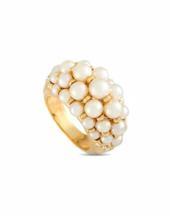 Heritage Cartier Cartier 18K 0.35 Ct. Tw. Diamond & Pearl Ring Women Rings