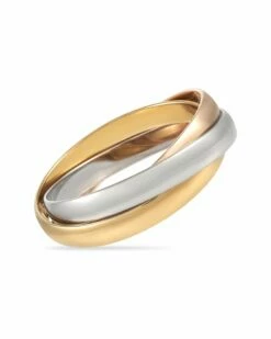 Heritage Cartier Cartier 18K Tri-Tone Trinity Bangle Bracelet Women Bracelets