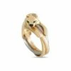 Heritage Cartier Cartier 18K Tri-Tone Gemstone Panthere Ring Women Rings