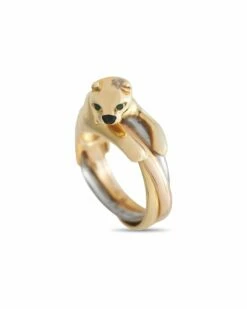 Heritage Cartier Cartier 18K Tri-Tone Gemstone Panthere Ring Women Rings