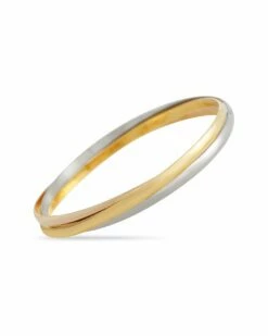 Heritage Cartier Cartier 18K Tri-Tone Trinity Bangle Bracelet Women Bracelets