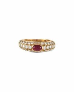 Heritage Cartier Cartier 18K 1.50 Ct. Tw. Diamond & Ruby Mimi Ring Women Rings
