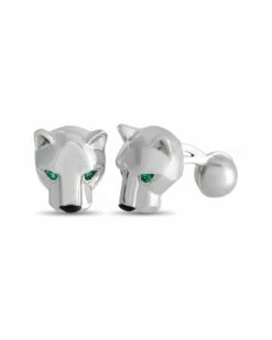 Heritage Cartier Cartier 18K Gemstone Panthere Cufflinks Men Cufflinks & Tie Bars