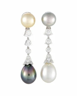 Heritage Cartier Cartier Platinum Pearl Drop Earrings Women