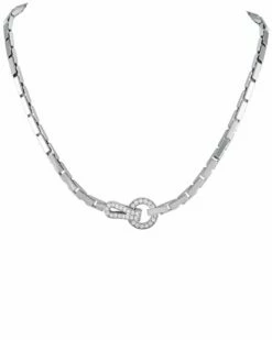 Heritage Cartier Cartier 18K 1.10 Ct. Tw. Diamond Agrafe Necklace Women Necklaces
