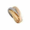 Heritage Cartier Cartier 18K Tri-Tone Gemstone Trinity Ring Women Rings