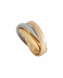 Heritage Cartier Cartier 18K Tri-Tone Gemstone Trinity Ring Women Rings