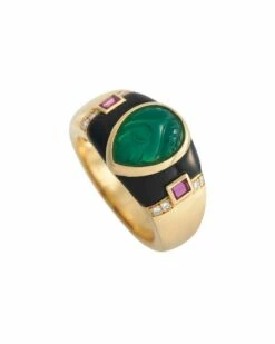 Heritage Cartier Cartier 18K Gemstone Gaia Moghul Ring Women Rings