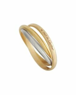 Heritage Cartier Cartier 18K Tri-Tone Ruby Trinity Ring Women Rings