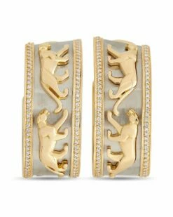 Heritage Cartier Cartier 18K 0.85 Ct. Tw. Diamond Walking Panthere Earrings Women