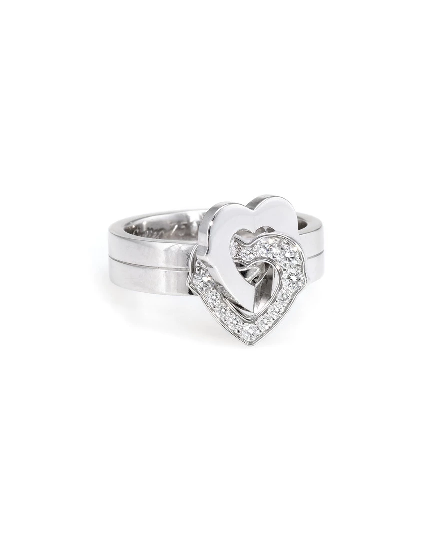 Heritage Cartier Cartier 18K White Gold 0.20 Ct. Tw. Diamond Heart Ring Women Rings