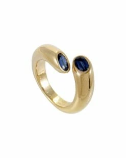 Heritage Cartier Cartier 18K Sapphire Ellipse Deux Tete Croisees Ring Women Rings