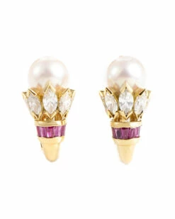 Heritage Cartier Cartier 18K Diamond Earrings Women