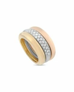 Heritage Cartier Cartier 18K Tri-Tone 0.50 Ct. Tw. Diamond Ring Women Rings