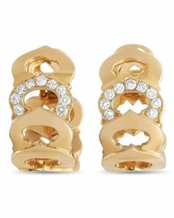Heritage Cartier Cartier 18K 1.00 Ct. Tw. Diamond Clip-On Hoops Women Earrings